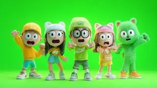 Colorful Cartoon Character Reactions on Green Screen 🟢 | Fun Animated Actions for Shorts