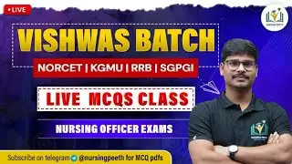 IMPORTANT MCQs PRACTICE CLASS-177 NORCET | RRB | SGPGI | KGMU | RML | High-Yield Question | #norcet