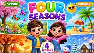 🎵 Title:Four Seasons Song | Spring, Summer, Autumn & Winter | Kids Learning Song 🌸☀️🍂❄️