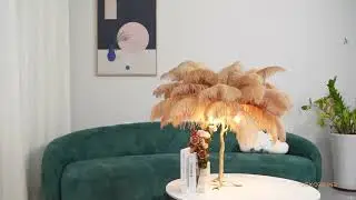 Ostrich Feather Table Lamp