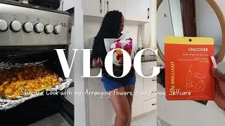 VLOG :Selfcare |Skincare |Cook with me |Flower arrangement |Boho braids hair review|Cleaning with me