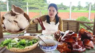 braised pig head 🐷 organ recipe😋/ Cooking pig head 🐷  with palm sugar so yummy😋/ kakada lifestyle.
