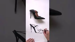 Shoe drawing 😤  #shoeaddict #ink #illustration #shoedrawing