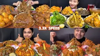 ASMR: Eating Different Plate Of Rice Eating Challenge 😍😋 chicken mutton egg fish fatt liver Mukbang