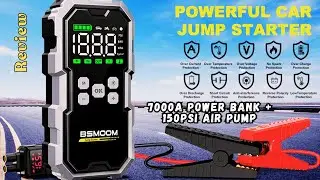 Автомобильное пусковое устройство BSMOOM | Power Bank 7000A + воздушный насос 150 PSI