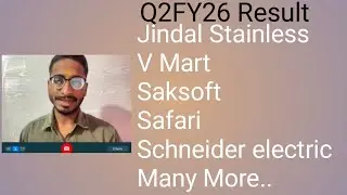Q2FY26 Result || Schneider|SAFARI|V-Mart |Saksoft |Jindal | Electrosteel | GOPAL SNACKS | EIH ||