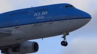 KLM Asia Boeing 747 -406M Landing 28 KORD / ORD O'Hare as KLM #47 from EHAM / AMS