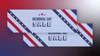 Design Memorial Day Twitter Header with Strip Pattern