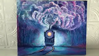 HOW TO PAINT A TRAIN ON A FOGGY MORNING | REAL TIME 🎨 STEP BY STEP