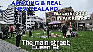 Walk| Matariki 2022 in Auckland| Walking On The Main Street Queen St.| No Talk Just Walk New Zealand