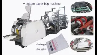 servo drive v bottom bread bag making machine with long arm knife