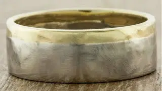 Lightly Hammered Two-Tone Men's Wedding Band - Hansen