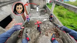 Red Spider-Man Transforms into WITCH Serbian Dancing Lady | Spectacular Chase ( Horror Action POV )