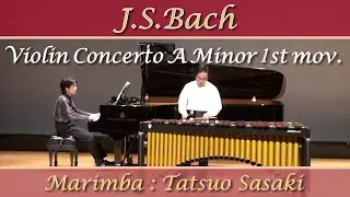 【マリンバ演奏】Bach / Violin Concerto in A minor,  BWV1041 1st mov. / Marimba Solo : Tatsuo Sasaki / 佐々木達夫