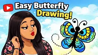 How to Draw Butterfly Easy | Monarch butterfly drawing and coloring | Art Tutorial 