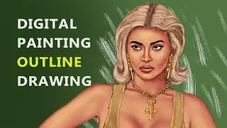 Digital Painting Outline Drawing Photoshop |Tamil