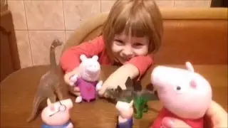Peppa and George go to the dinosaur Museum. Пеппа  в музее динозавров