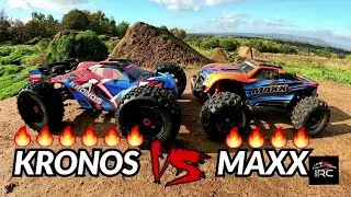 KRONOS XP v's Traxxas MAXX !!!! 💥💥🚀✈😯🔥 EPIC BATTLE at the BMX Dirt TRACK!!! Who won🏆?? LETS SEE!!