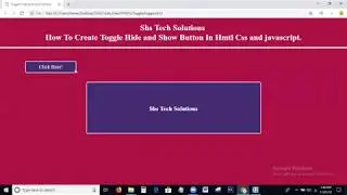 How To Create Toggle Hide Show Button In Html Css and JavaScript | Toggle Hide and Show Button