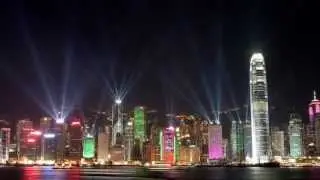 Espectáculo de luces en Hong Kong