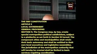 THE 1987 CONSTITUTION ART 10 LOCAL GOVERNMENT GENERAL PROVISIONS SECTION 11