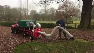 SCH Professional Leaf Suction unit in operation collecting wet leaves.