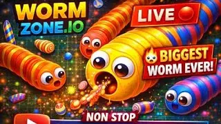 1️⃣ Worm Zone.io LIVE 🔴 | Biggest Worm Ever 😱 | Satisfying Gameplay Hindi #wormzone #games