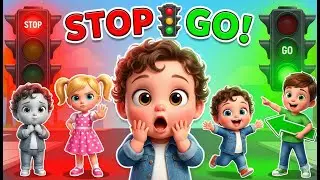 Stop Go Baby 🚦 | Traffic Light Action Song with Mia & Leo @ChuchuMelon12 