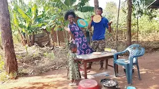 AFRICAN WIFE COOKING DELICIOUS FOOD @davyjnr3009 @iammarwa @JasonAndGina  