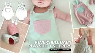 How to Sew a Reversible Baby Romper & Slippers | Easy Baby Sewing Pattern Tutorial