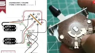 5 WAY SWITCH FOR GETTING COIL SPLIT IN SEYMOUR DUNCAN HUMBUCKER PICKUP