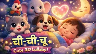 🌙 ची-ची-चू | Cute 3D Animal Lullaby for Babies & Toddlers | Sleepy Time Nursery Rhyme 🐱🐶🐘
