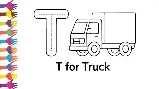 T is for Truck | Fun Alphabet Tracing and Coloring Worksheet for Preschoolers