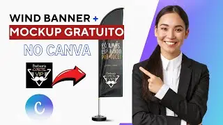Wind Banner no Canva com Mockup de Apresenta&ccedil;&atilde;o