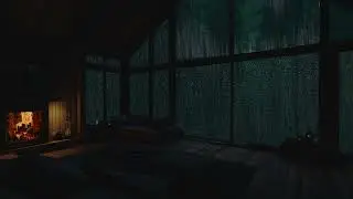🌙 Rustic Forest Cabin &mdash; Night Rain, Firelight & Thunder for Sleep Aid