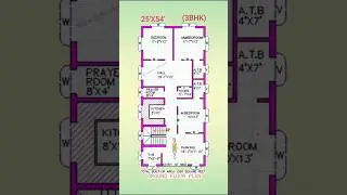 25'X54' SOUTH FACING (3BHK) HOUSE 🏠 PLAN #groundfloor#windows#ots