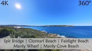 Walking Spit Bridge, Clontarf Beach, Fairlight Beach to Manly | Sydney Australia | Slow TV