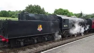 UK: North Norfolk Railway, steam loco 90775 departs from Weybourne on a Sheringham service