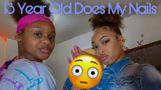 13 YEAR OLD DOES MY ACRYLIC NAILS | Na'Zyia