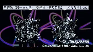 【３D立体視動画】漂流する粒子_Drifting particles/眼精疲労回復や視力の回復にも【stereogram movie】