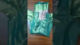 green with pink saree blouse match #pinksareelover #blousedesign