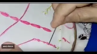 Ponto grilhao para iniciante ateliê da Célia