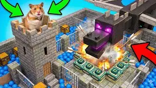 ENDER DRAGON WAR MINECRAFT - DIY Hamster Maze STRONGHOLD 🛡️ [OBSTACLE COURSE]