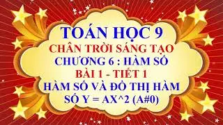 Toán học lớp 9 - Chân trời sáng tạo - Chương 6 - Bài 1 - Hàm số và đồ thị hàm số y = ax^2 - Tiết 1