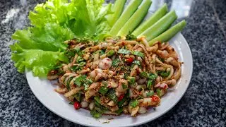 Homemade spicy Lab Mushroom Recipe - Ratanak Cooking