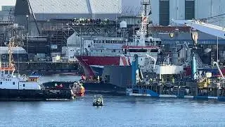RSS ILLUSTRIOUS TKMS Kiel U-Boot Neubau Verladung in Rolldock Star Frachtschiff 19.1.2026