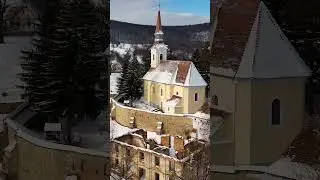 Deutschkreuz/Criț/Sz&aacute;szkereszt&uacute;r Fortified Church | Aerial Drone Footage | 4K | DJI MINI 4 PRO