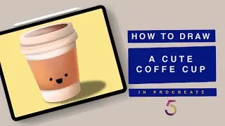 PROCREATE| How to draw a CUTE COFFEE CUP | iPad Illustration Tutorial | Free Brush