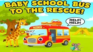 Baby School Bus vs Thief Rat! 🐭 Giraffe Rescue Mission | Junior Wheels TV