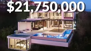 Inside a Floating $21,750,000 Mansion With CRAZY OCEAN & CITY VIEWS | Hollywood Luxury Home Tour